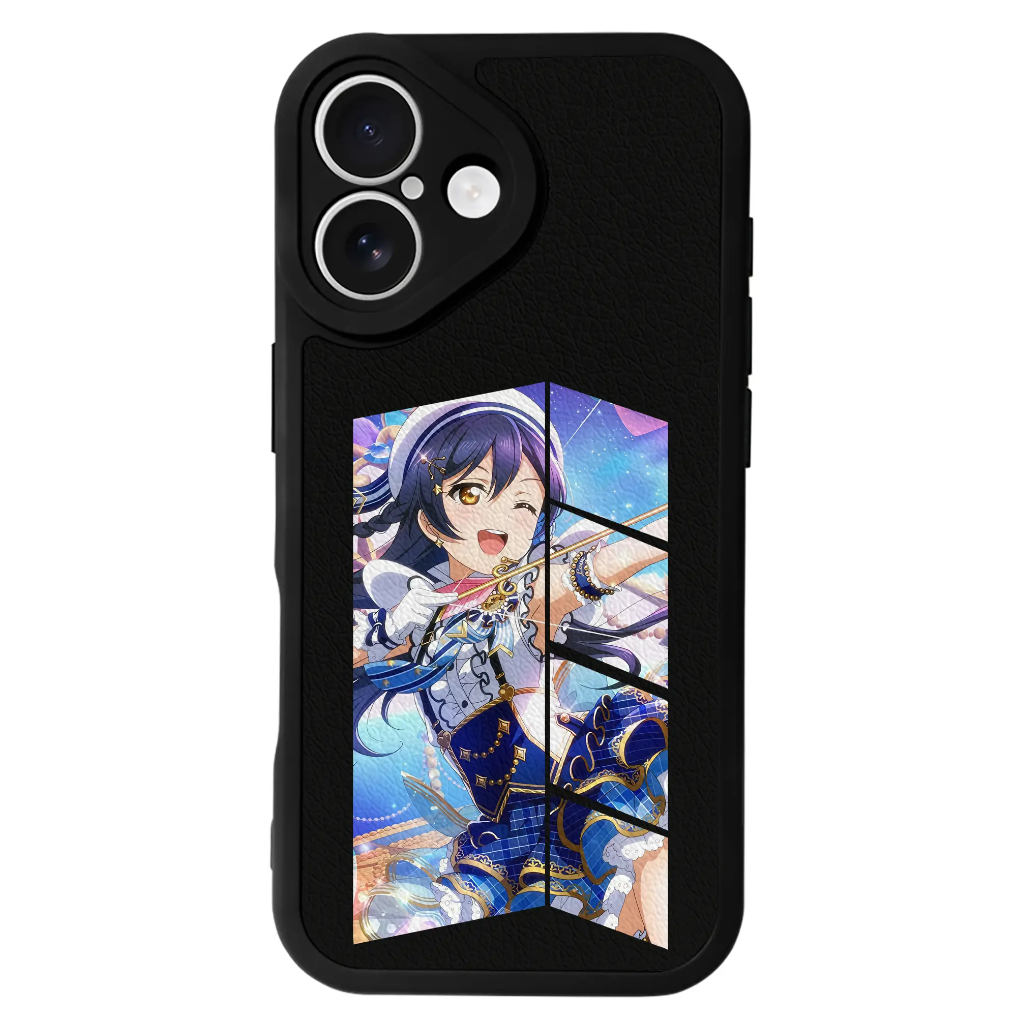 Love Live! グッズ,園田海未 - IPhone 16シリーズ対応 ・ シリコンスマホケース ・ レザー調 ・ 高精度フィット ・ 耐衝撃 ・ ワイヤレス充電対応 ・ 精密カット